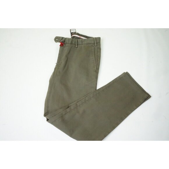 Isaia Napoli Olive Green Cotton Blend Slim Fit Chino Pant Sz 48R Brand New W Tag
